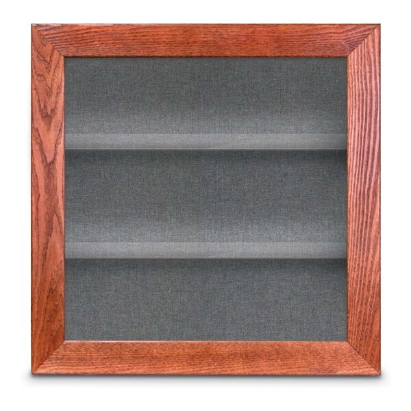 Outdoor Enclosed Combo Board, 42"x32", Black Frame/Grey & Forbo